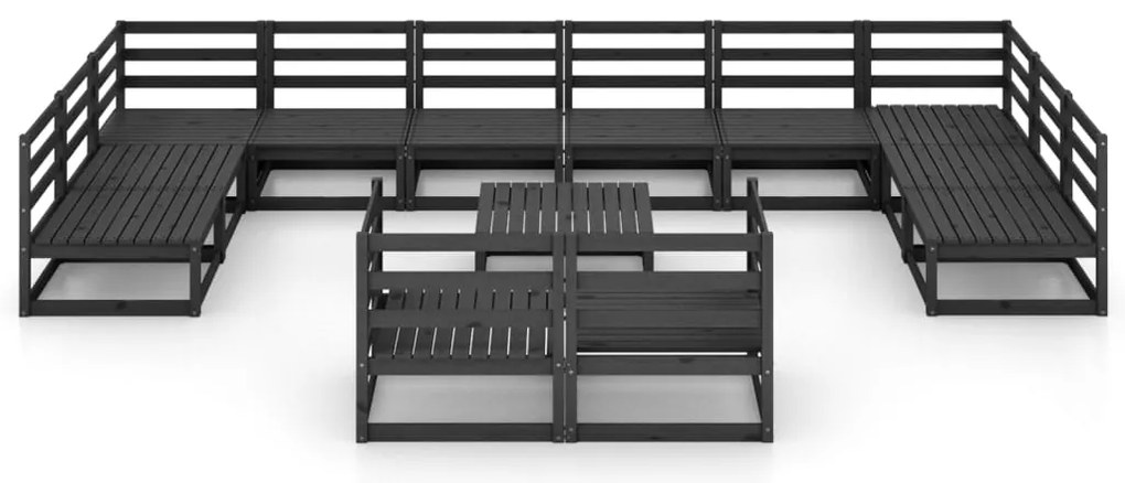 13 pcs conjunto lounge de jardim pinho maciço