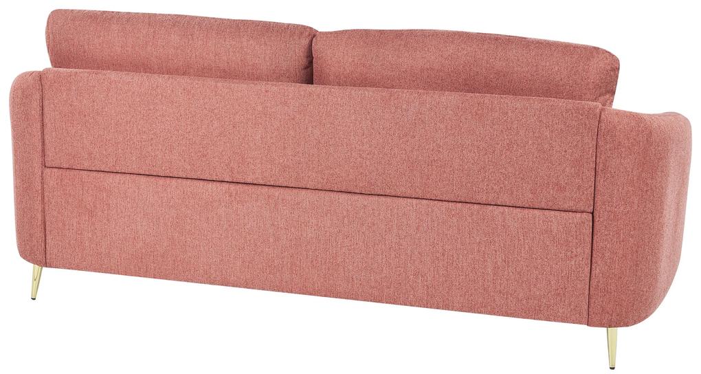 Sofá de 3 lugares em tecido rosa TROSA Beliani