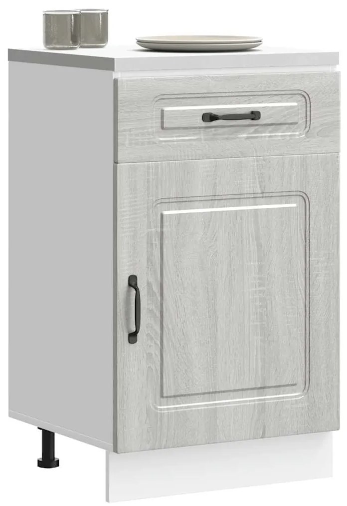 vidaXL Armário baixo cozinha Kalmar madeira engenharia sonoma cinzento