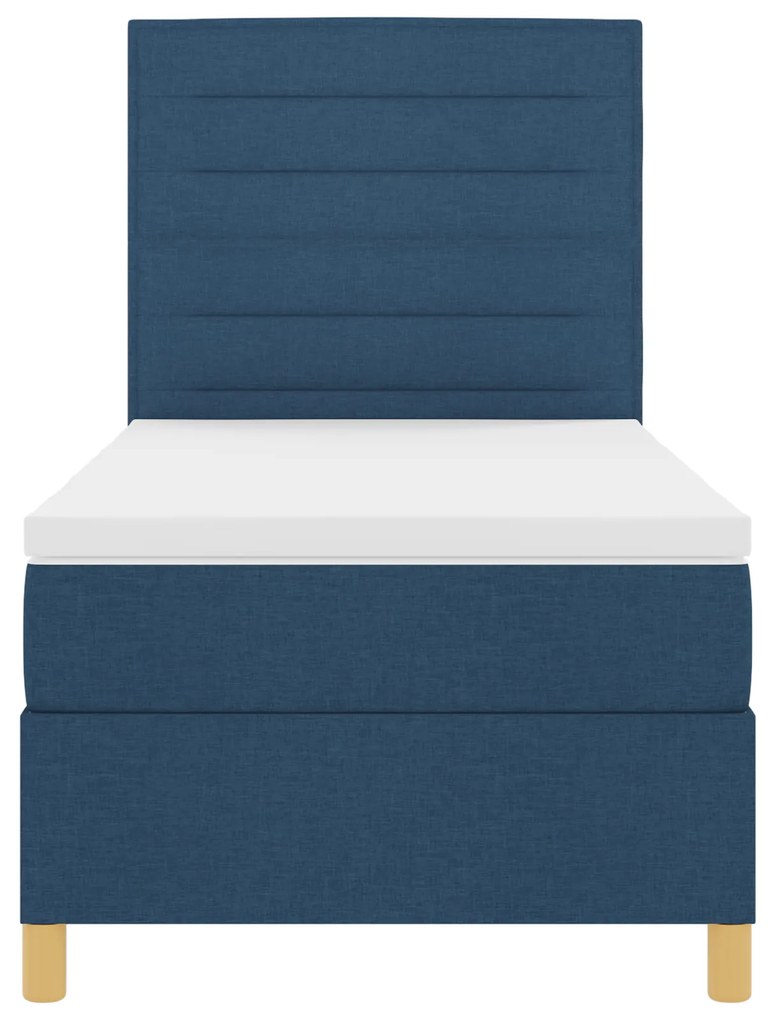 Cama com Box Spring Azul 90x200 cm Tecido
