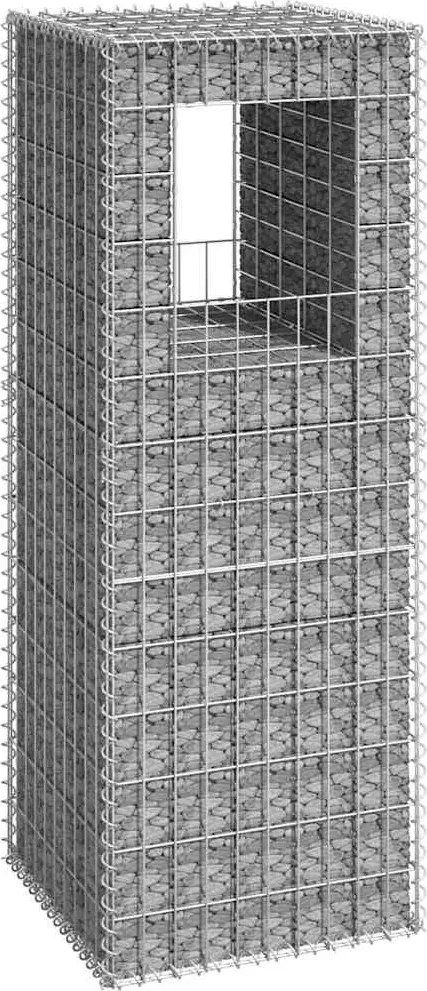 vidaXL Poste/cesto gabião 50x50x140 cm ferro