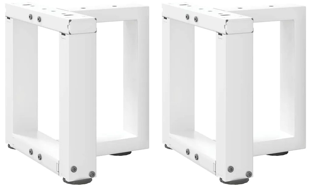 vidaXL Pés para mesa de centro em forma de T, 2 peças, branco, 30x25x(30-31) cm, aço