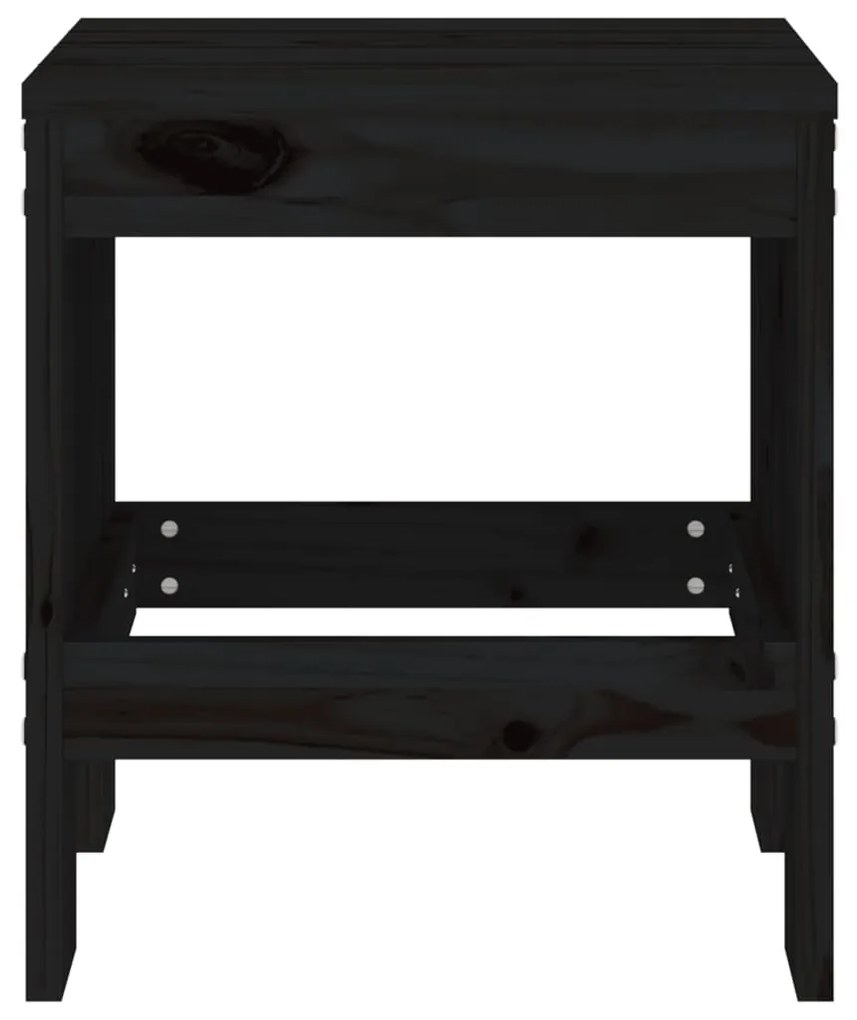 Bancos de jardim 2 pcs 40x36x45 cm pinho maciço preto