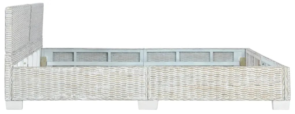 Estrutura de cama 180x200 cm vime genuíno cinzento