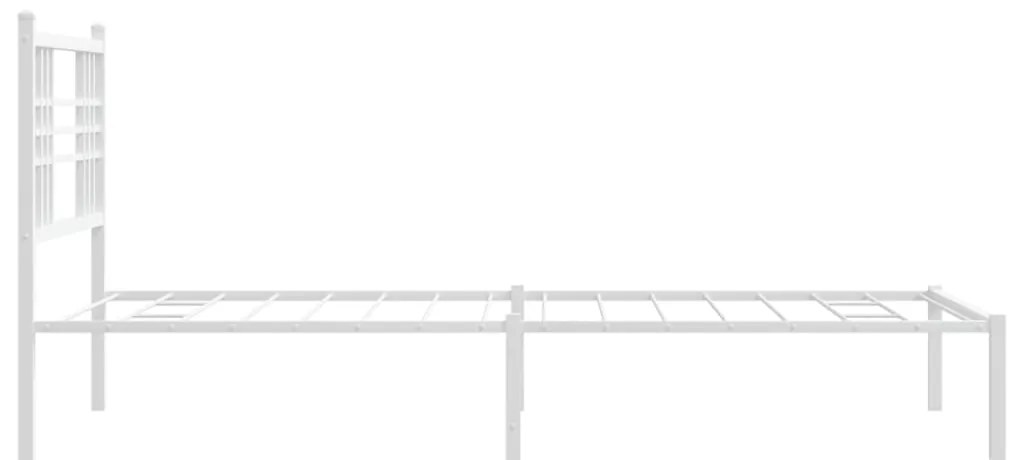 Estrutura de cama com cabeceira 90x190 cm metal branco