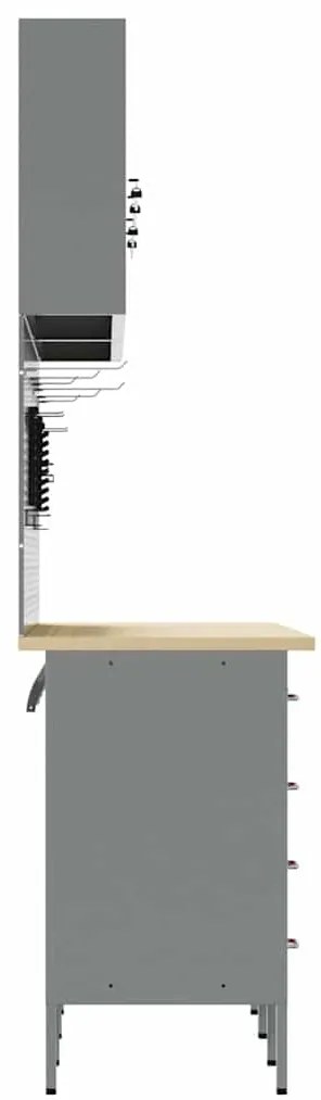 Conjunto de Armário e Painel de Ferramentas com 10 Peças vidaXL Preto