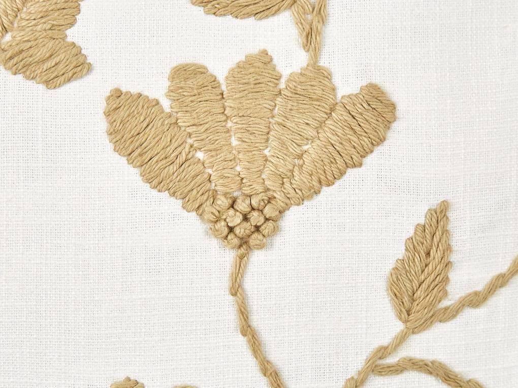 Almofada decorativa com padrão floral em algodão branco e creme 45 x 45 cm LUDISIA Beliani