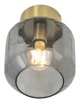 Candeeiro de teto inteligente latão com vidro fumê incl. Wifi A60 - Stiklo