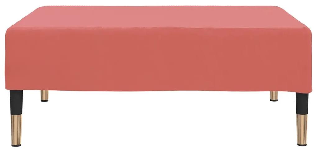 Apoio de pés 78x56x32 cm veludo rosa