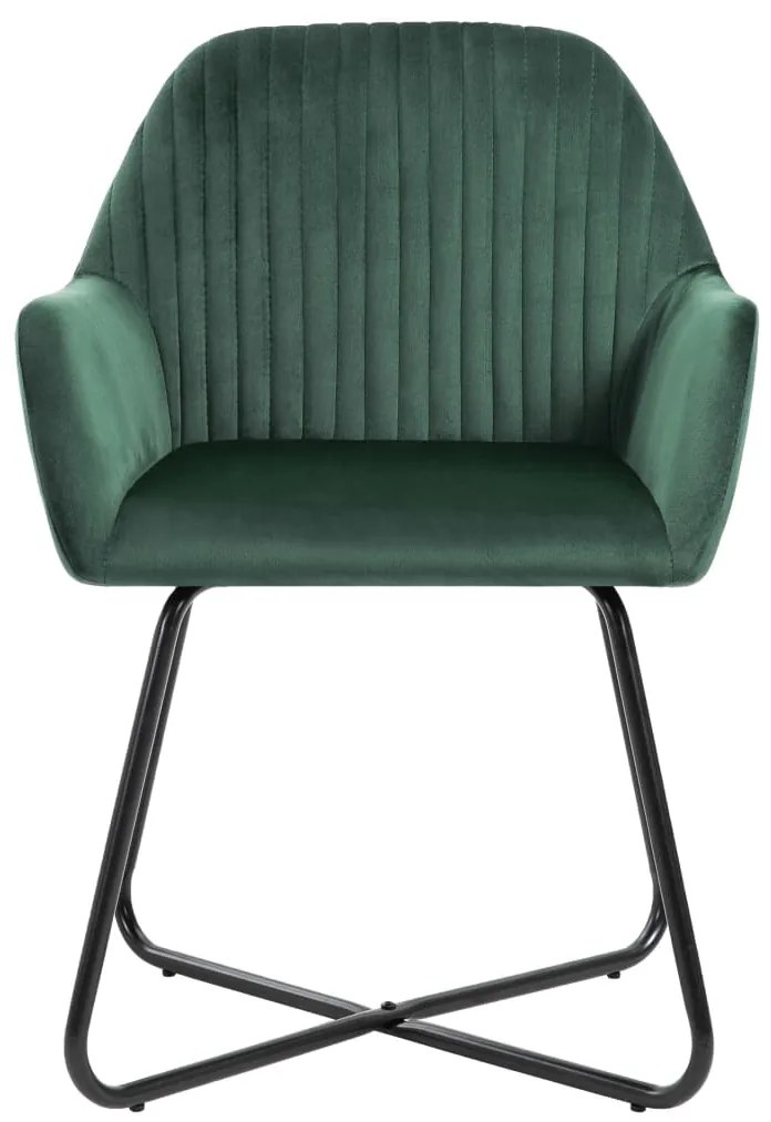 Cadeiras de jantar 2 pcs veludo verde