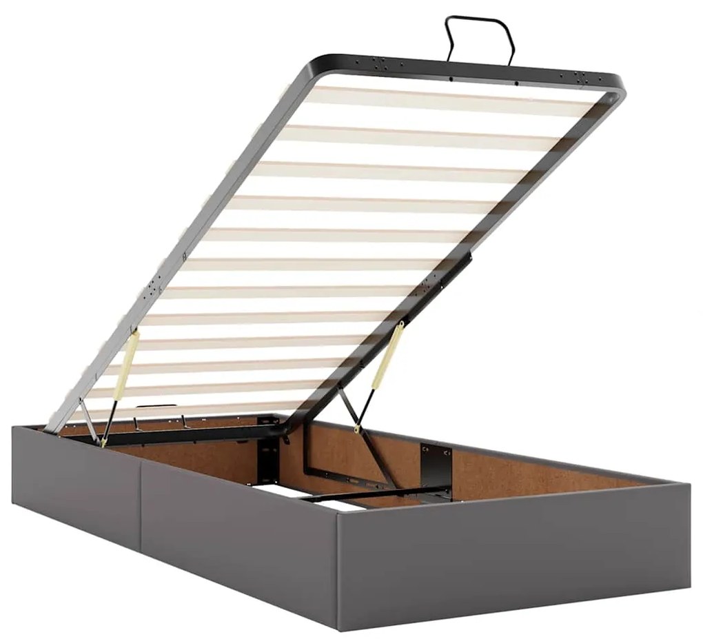 Cama otomana com colchões &amp; LEDs 180x200 cm couro artificial