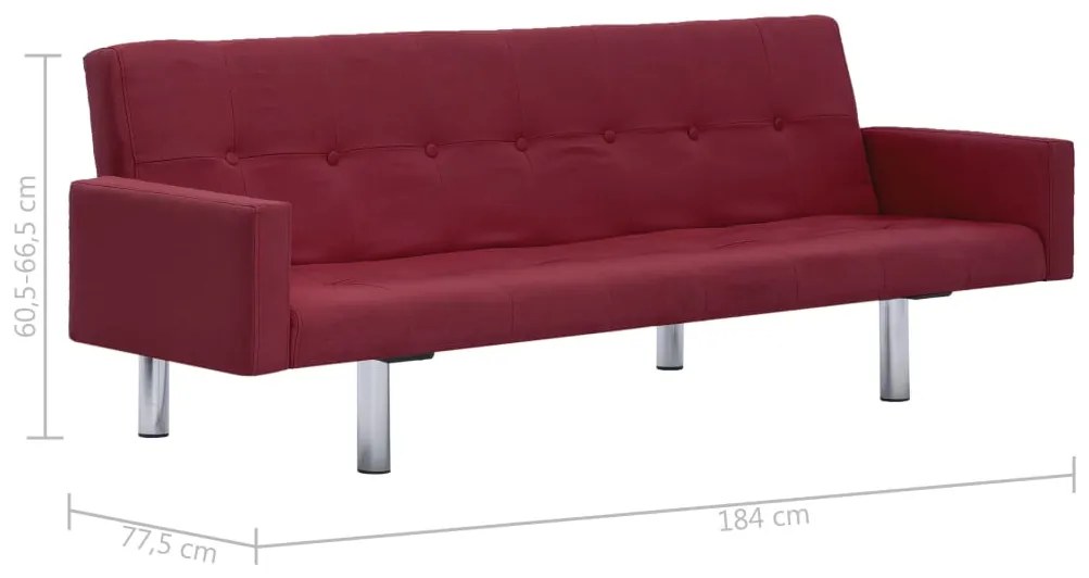 Sofá-Cama Luppin em Tecido - Vermelho Tinto - Design Moderno