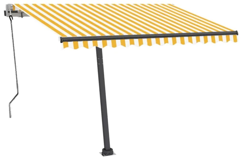 Toldo automático independente 350x250 cm amarelo e branco