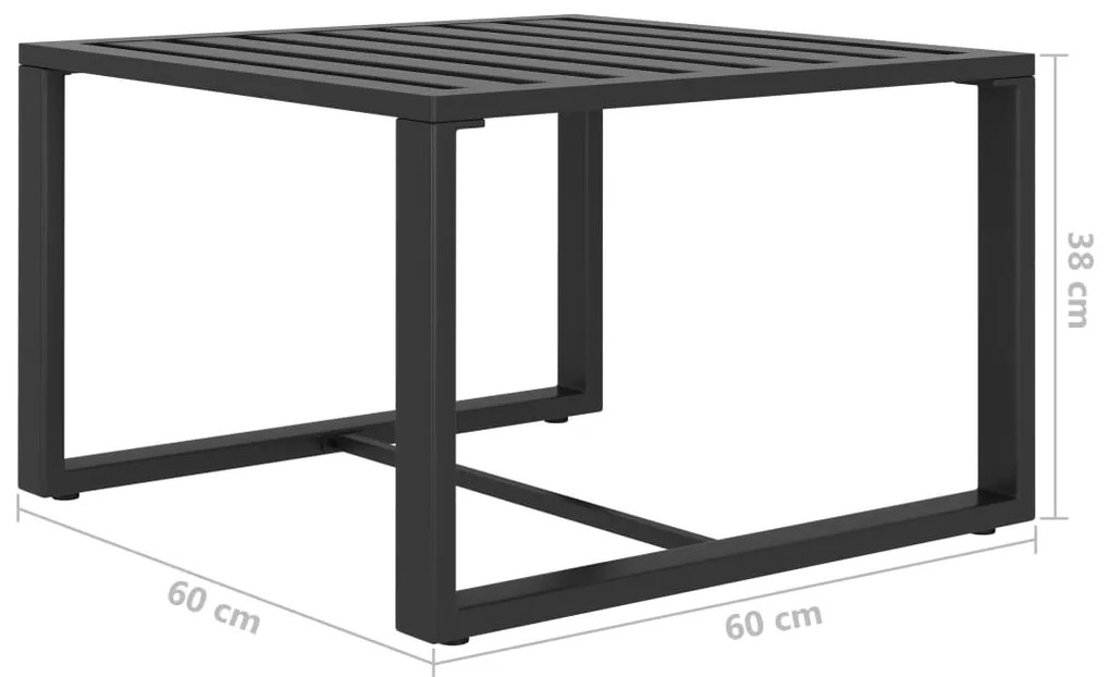 6 pcs conjunto lounge jardim com almofadões alumínio antracite
