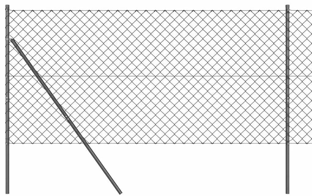 Conjunto de Postes de Cerca Cinzeto 1 x 25 m Aço Galvanizado