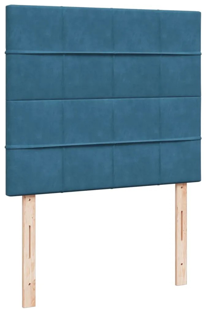 Cama boxspring com colchão 120x190 cm veludo azul