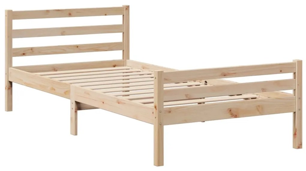 Cama com estante sem colchão 100x200 cm pinho maciço