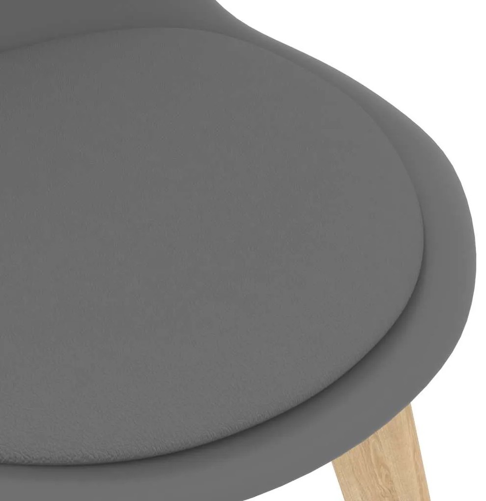 Cadeiras de jantar 4 pcs plástico cinzento