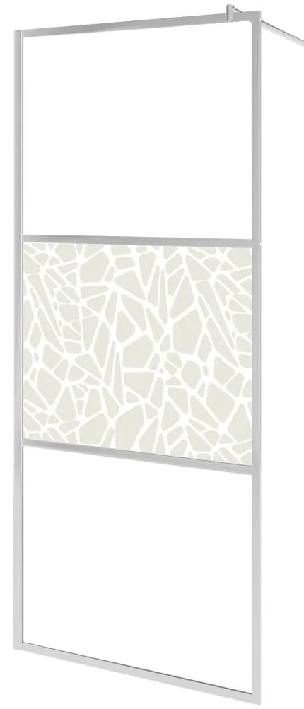 Divisória chuveiro + prat. 100x195cm vidro ESG/alumínio cromado