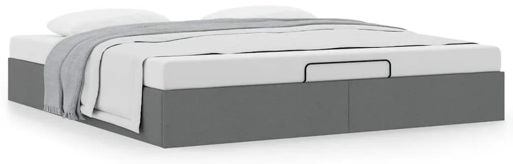 Estrutura de cama otomana sem colchão 180x200cm cinzento-escuro