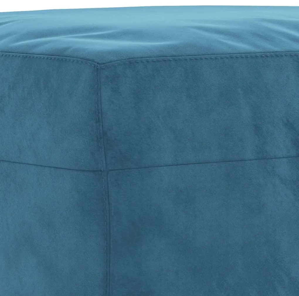 3 pcs conjunto de sofás com almofadas veludo azul