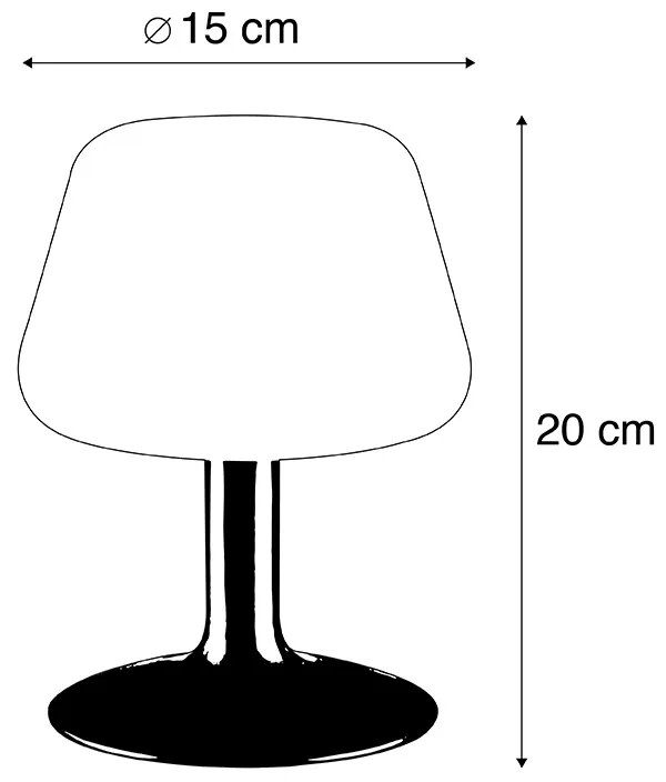 Candeeiro de mesa em latão com vidro opalino incluindo LED e dimmer de toque - Tilly Moderno