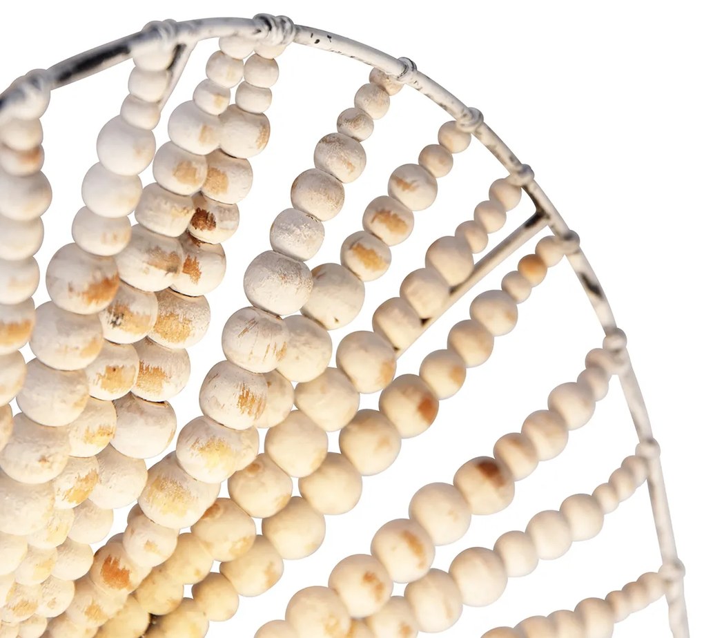 Candeeiro de parede oriental bege com contas - Moti