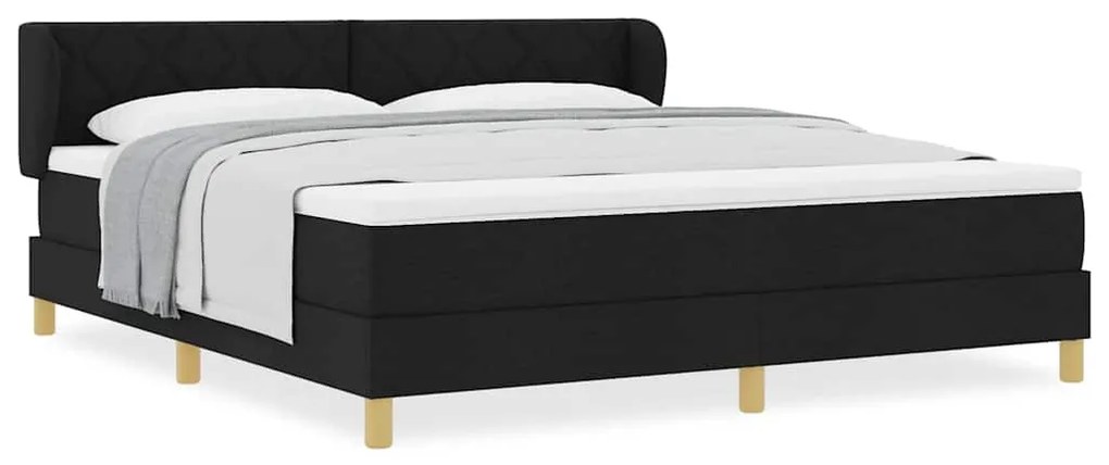 Cama Box Spring com Colchão vidaXL Preto 180x200 cm Tecido
