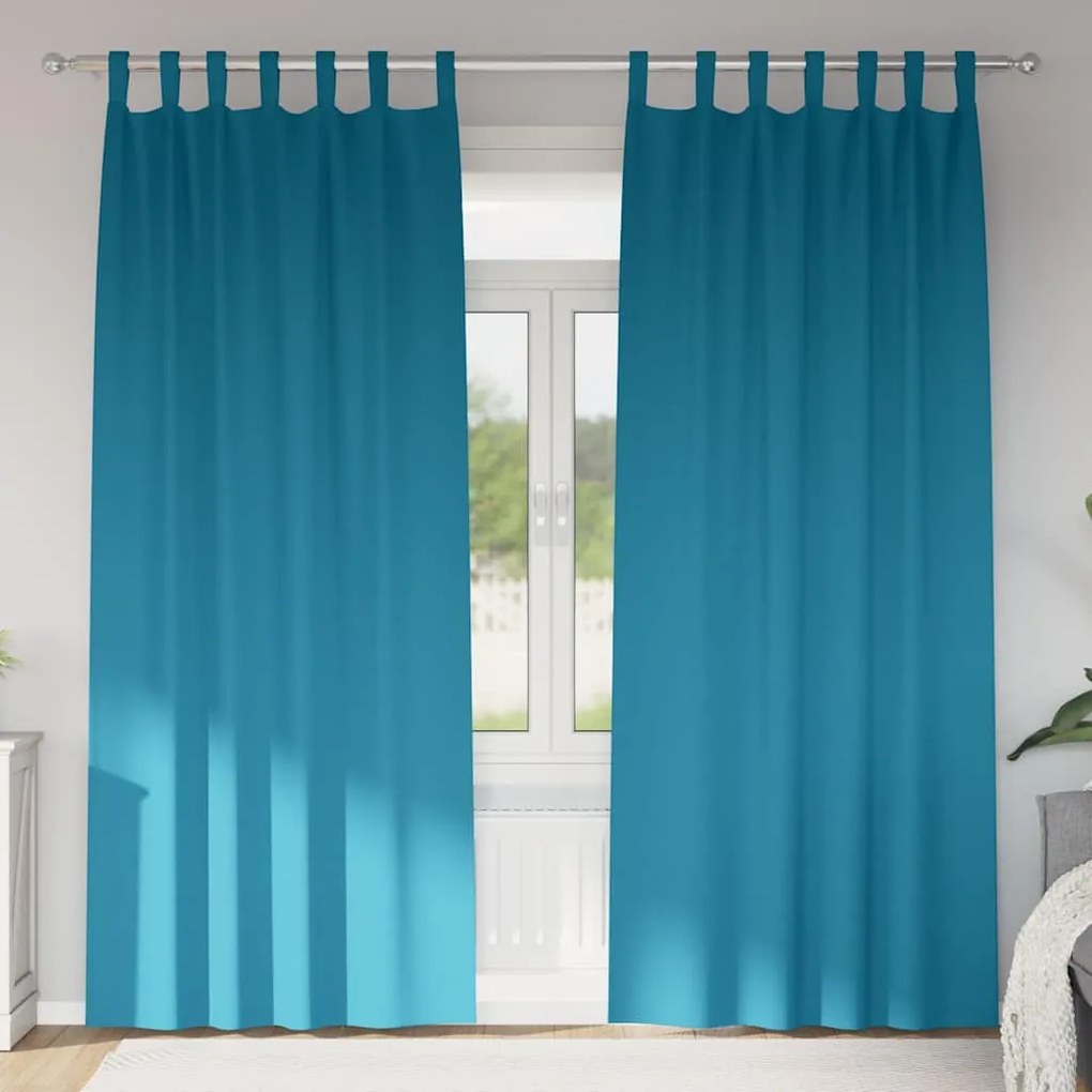 vidaXL Cortinas Blackout com Argolas 2 pcs Turquesa 225 x 140 cm