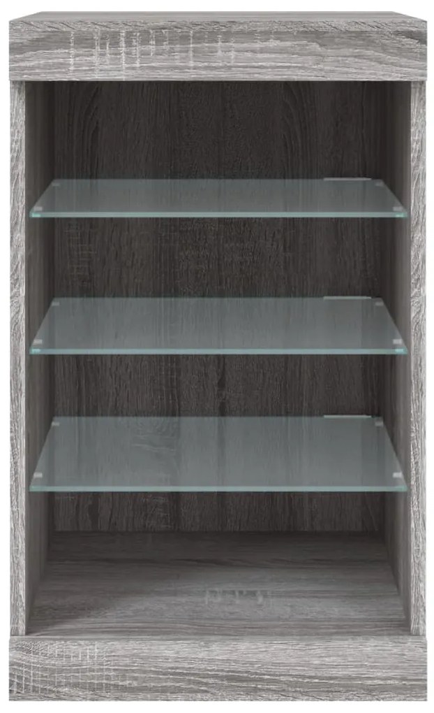 Aparador com luzes LED 41x37x67 cm cinzento sonoma