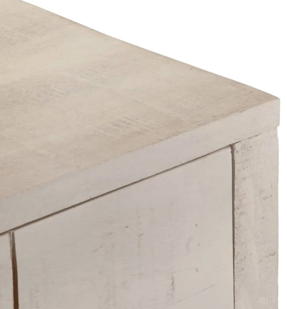 Mesa consola 110x35x75 cm madeira de mangueira maciça branco