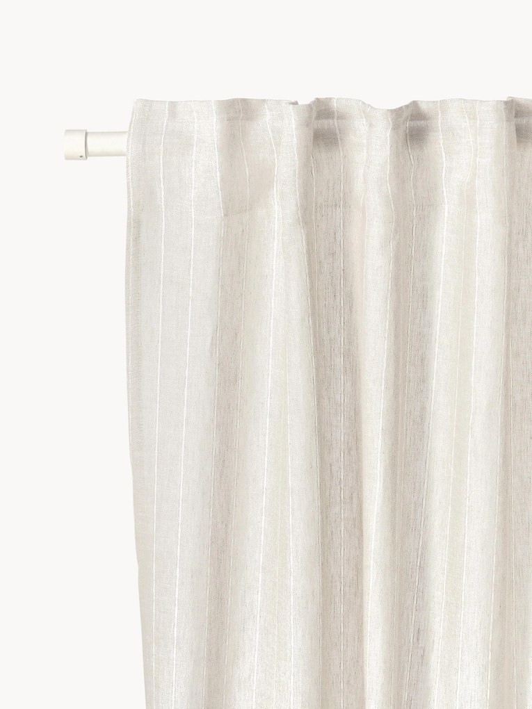 Cortinas semitransparentes com bainha de laço Birch, conjunto de 2