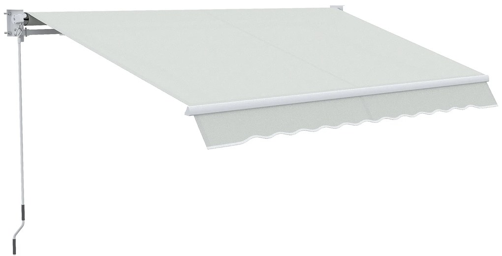 Toldo Manual Retrátil com Manivela 200x295 cm Toldo de Parede com Proteção Solar UV50+ e Estrutura de Alumínio para Jardim Varanda Exterior Creme