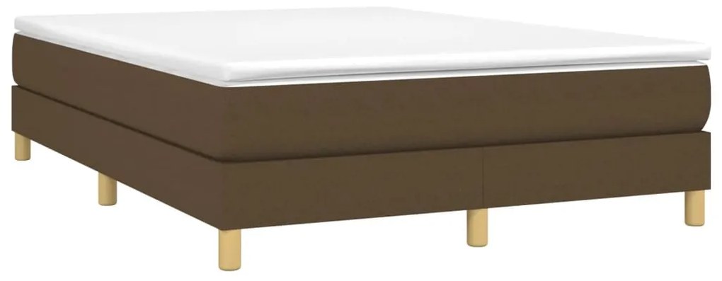 Estrutura de cama sem colchão 140x190 cm tecido castanho-escuro