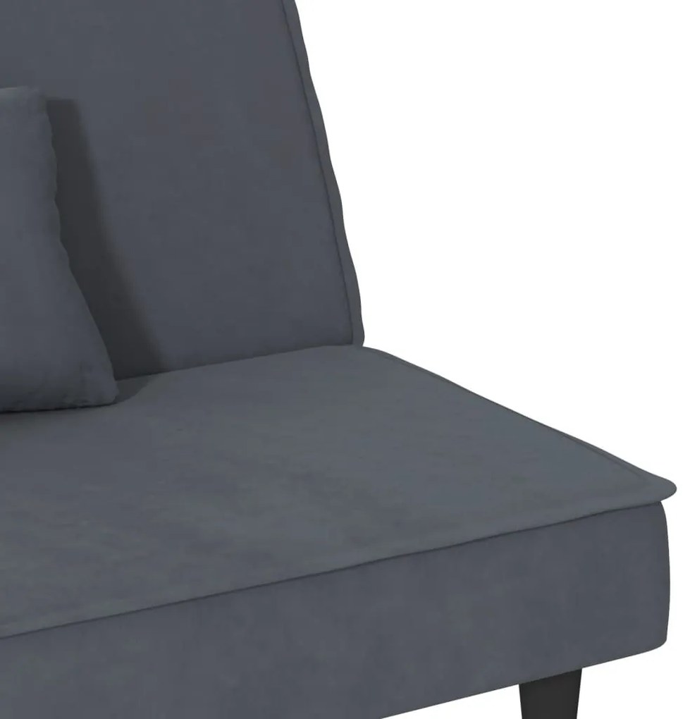 Sofá-cama veludo cinzento-escuro