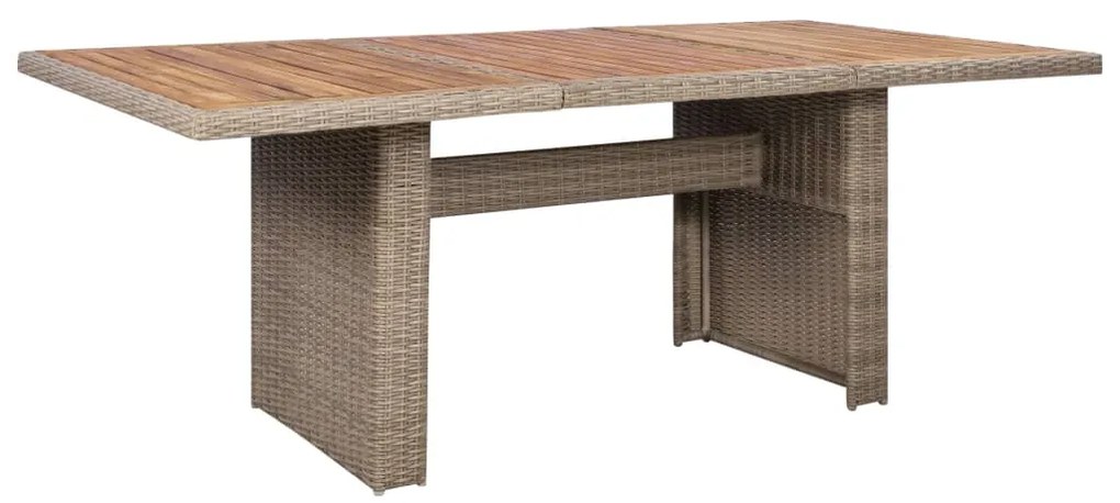 7 pcs conjunto jantar exterior com almofadões vime PE