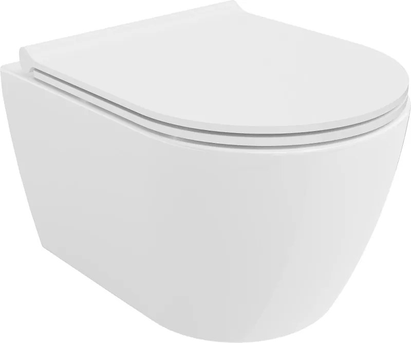 Mexen Carmen sanitaária wc Rimless Tornado com tampa de fechamento suave slim, duroplast, branco brilhante - 30880500T