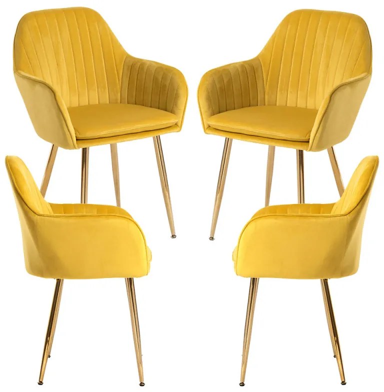 Pack 4 Cadeiras Chic Golden - Amarelo