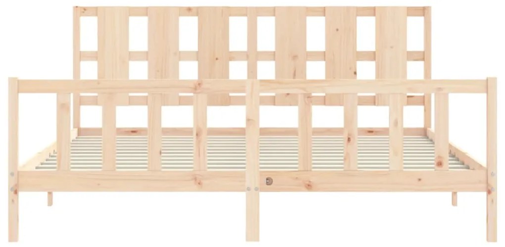 Cama sem colchão 200x200 cm madeira de pinho maciça
