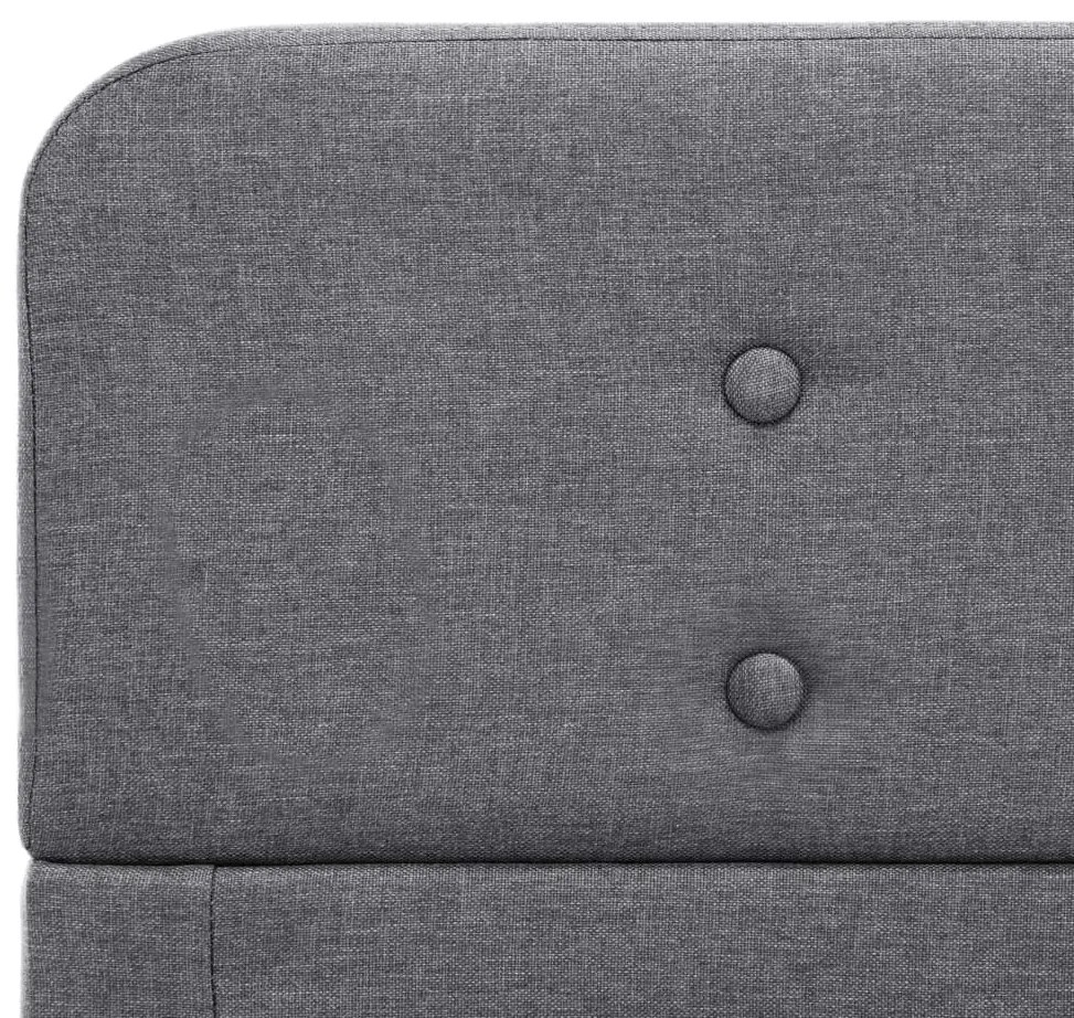 Estrutura de cama em tecido 140x200 cm cinzento-claro