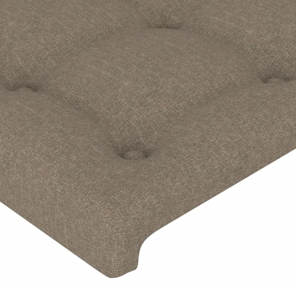 Cabeceira cama c/ LED tecido 103x16x118/128cm cinza-acastanhado