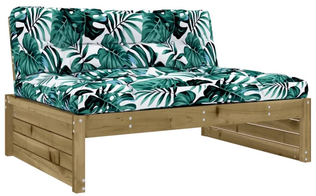 6 pcs conjunto lounge de jardim c/ almofadões pinho impregnado