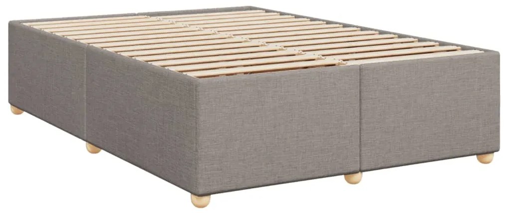 Cama com molas/colchão 140x200 cm tecido castanho-acinzentado
