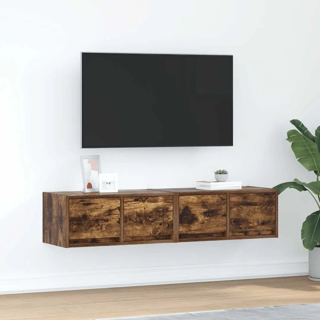 Móveis de TV 2pcs 60x31x25,5cm deriv. madeira carvalho fumado