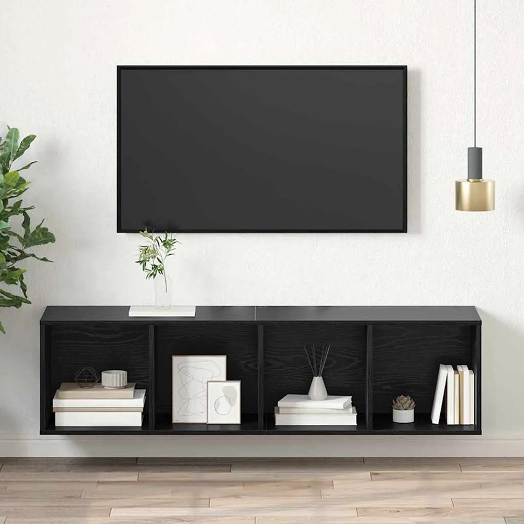 Gabinete para TV Carvalho preto 37 x 37 x 142.5 cm