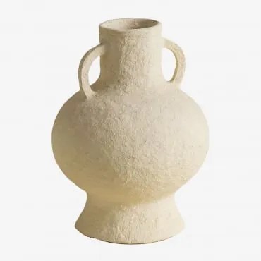 Vaso Decorativo Em Papel Machê Cutler Crema - Sklum