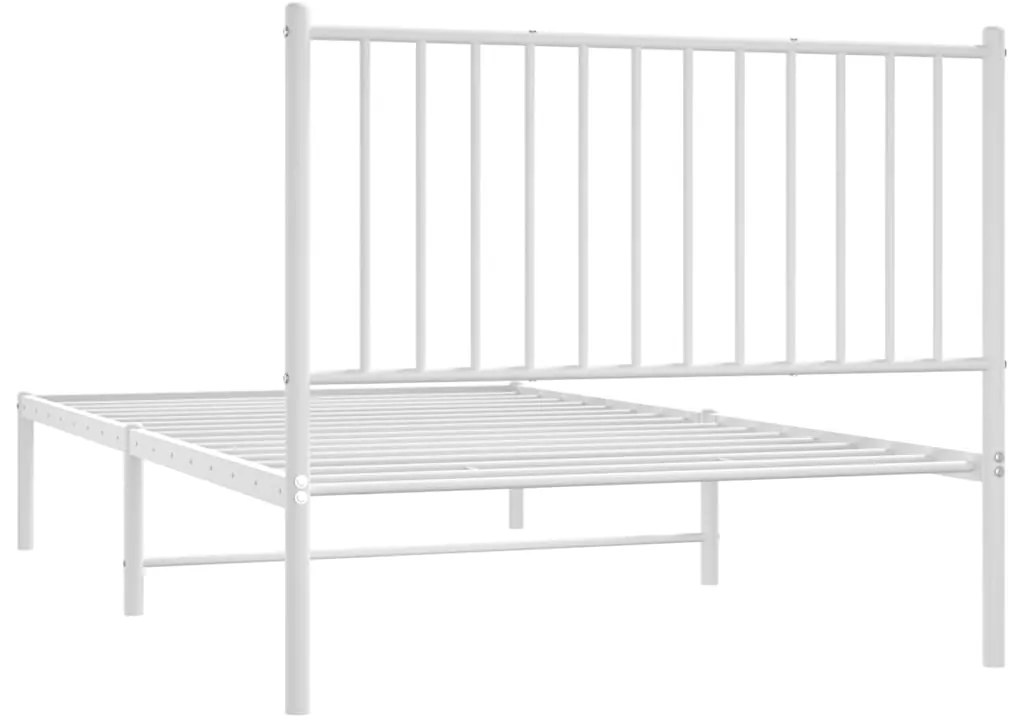 Estrutura de cama com cabeceira 100x190 cm metal branco