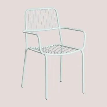 Pacote de 2 cadeiras de jardim empilháveis com braços Elton Iceberg - Sklum