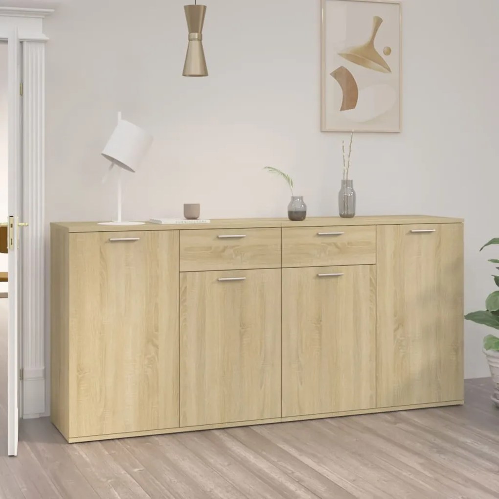 vidaXL Aparador 160x36x75 cm contraplacado cor carvalho sonoma