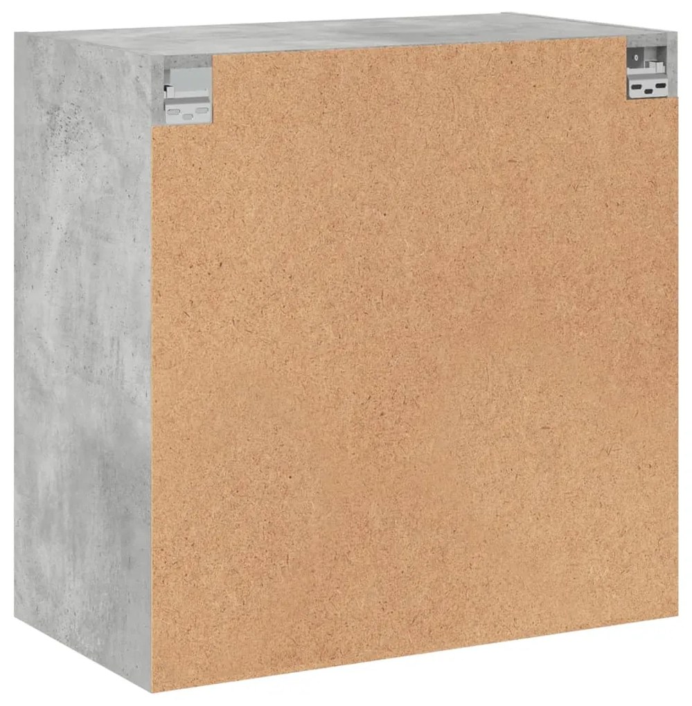 Armário de parede c/ portas de vidro 68x37x68,5cm cinza cimento